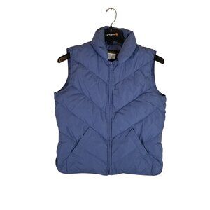 Eddie Bauer Women's Goose Down Blue Vest Size Small Outdoor Quilted Sleeveless